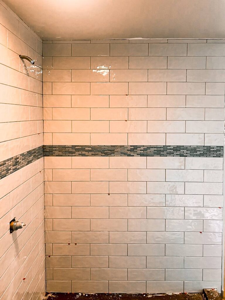 Custom tile pattern wall