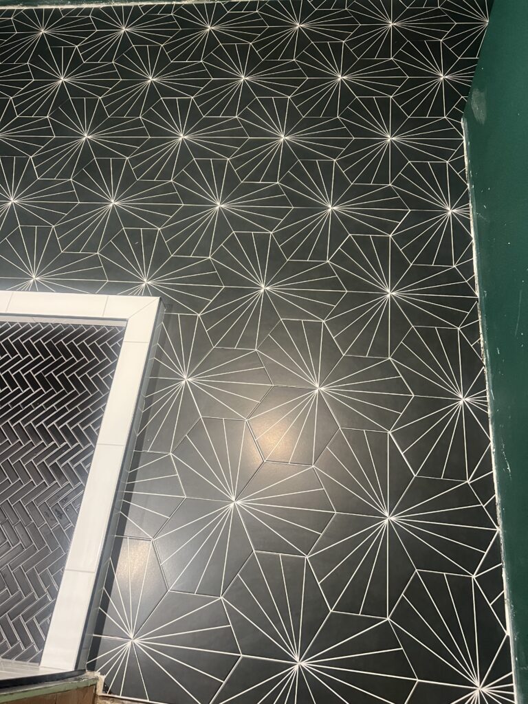Accent tile detail on a feature wall