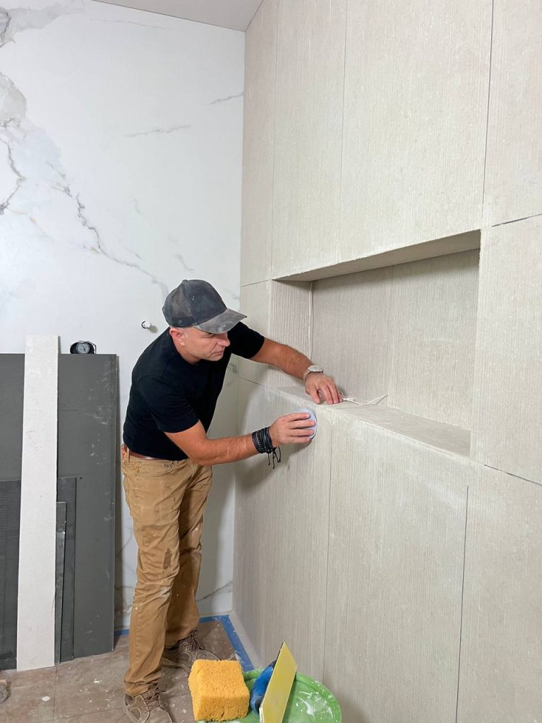 Andzhei finishing bathroom tile grout