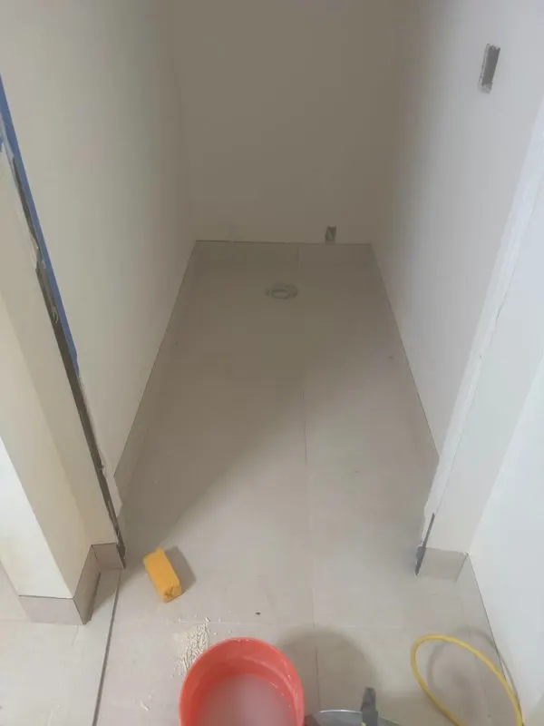 Bathroom remodel progress in Redmond — tile layout and finish work